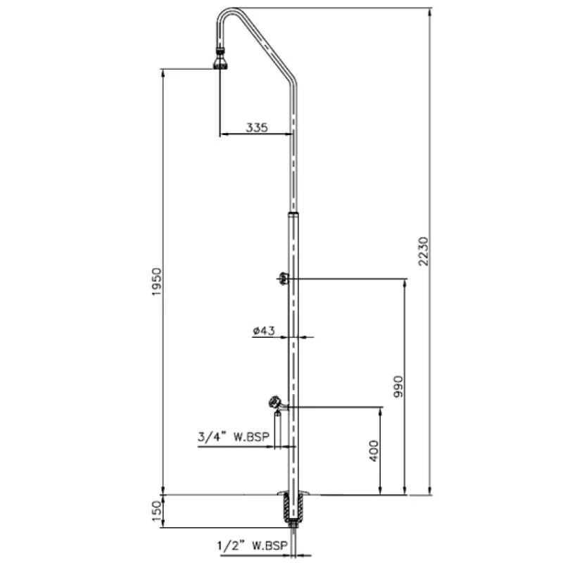 Ducha Astralpool Con 1 Rociador Y 2 Válvulas 6 Ducha Astralpool Con 1 Rociador Y 2 Válvulas - Imagen 4