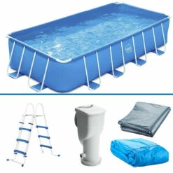 Piscina 4,88 X 2,44 X 1,07 M Con Depuradora Y Escalera -GRE Ventas conjunto piscina 3exb0568