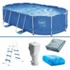 Piscina Ovalada 6,10 X 3,66 X 1,22 Con Depuradora Y Escalera 1 Piscina Ovalada 6,10 X 3,66 X 1,22 Con Depuradora Y Escalera -GRE Ventas conjunto piscina ovalada swim610 1