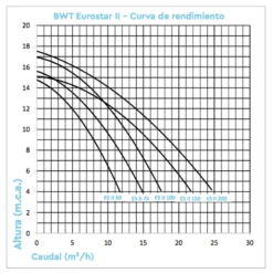 Bomba De Filtración BWT Eurostar II Monofásico -GRE Ventas curvas bomba eurostar ii