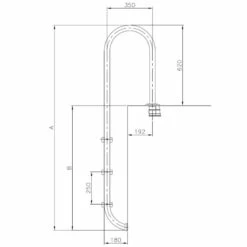 Escalera Pasamanos Muro PQS 9 Escalera Pasamanos Muro PQS -GRE Ventas dimensiones escalera pasamanos muro piscina