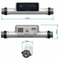 Calentador Electrico Compact ElectricHeat Astralpool -GRE Ventas intercambiador compact electric heat 60170 dimensiones 2 1
