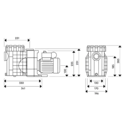 Bomba De Filtración BWT Eurostar II Monofásico -GRE Ventas medidas bomba eurostar ii 1 1