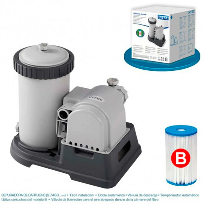 Intex Depuradora Cartucho Krystal 9.463 L/h 4 Intex Depuradora Cartucho Krystal 9.463 L/h - Imagen 2
