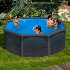 GRE Piscina Starpool Redonda Grafito 120 Cm -GRE Ventas piscina desmontable gre circular imitacion grafito gente