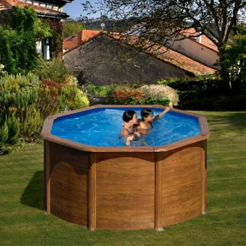 GRE Piscina Starpool Redonda Imitación Madera 120 Cm 4 GRE Piscina Starpool Redonda Imitación Madera 120 Cm - Imagen 2