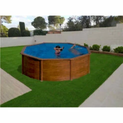 GRE Piscina Starpool Redonda Imitación Madera 120 Cm 15 GRE Piscina Starpool Redonda Imitación Madera 120 Cm -GRE Ventas piscina starpool gre acero madera redonda p350w exterior