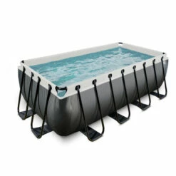 Piscina Black Limited 400x200x122cm -GRE Ventas piscina exit de cuero negro sin escalera