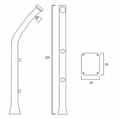 Ducha Solar Happy 4 X 4 Poolstar 21 Ducha Solar Happy 4 X 4 Poolstar -GRE Ventas plano medidas ducha solar happy 4x4 poolstar copia