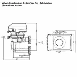 Válvula Selectora Auto System Vrac Flat Astralpool -GRE Ventas valvula selectora automatica system vrac flat lateral 43513 dimensiones 1 2
